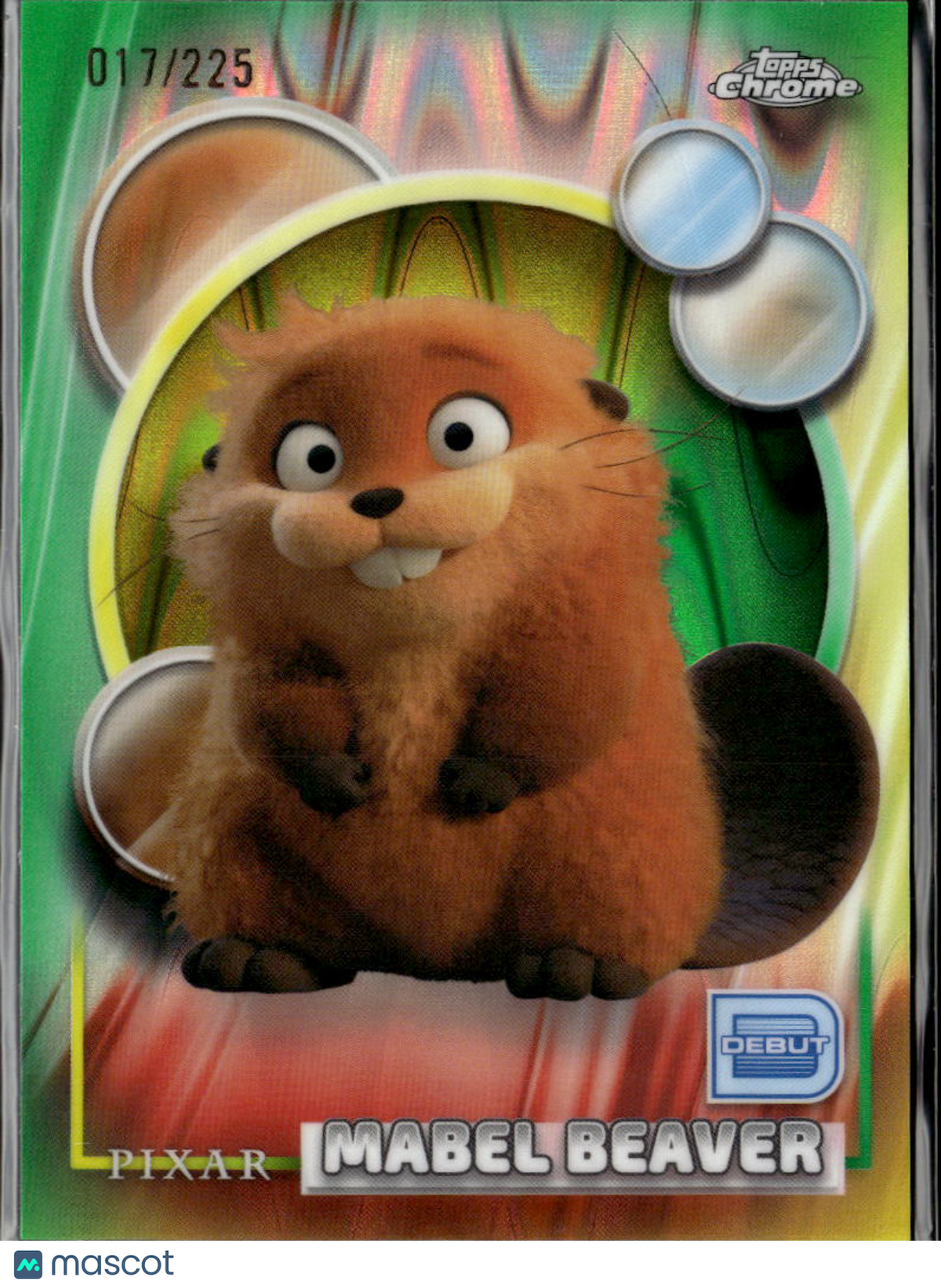Mabel Beaver 2026 Topps Chrome Disney Debut Green Refractor 17/225 #110