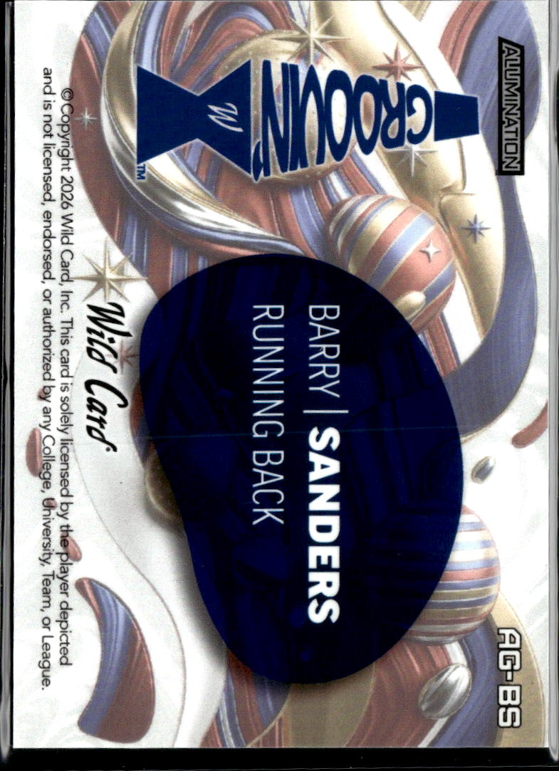 Barry Sanders 2026 Wild Card Alumination Groovin' GOLD Detroit Lions 1/1