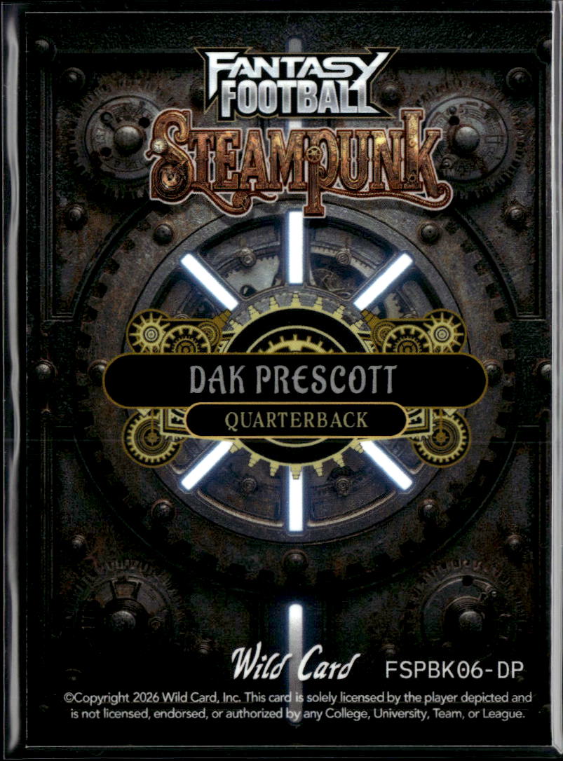 Dak Prescott 2026 Wild Card Steampunk 1/1 Dallas Cowboys
