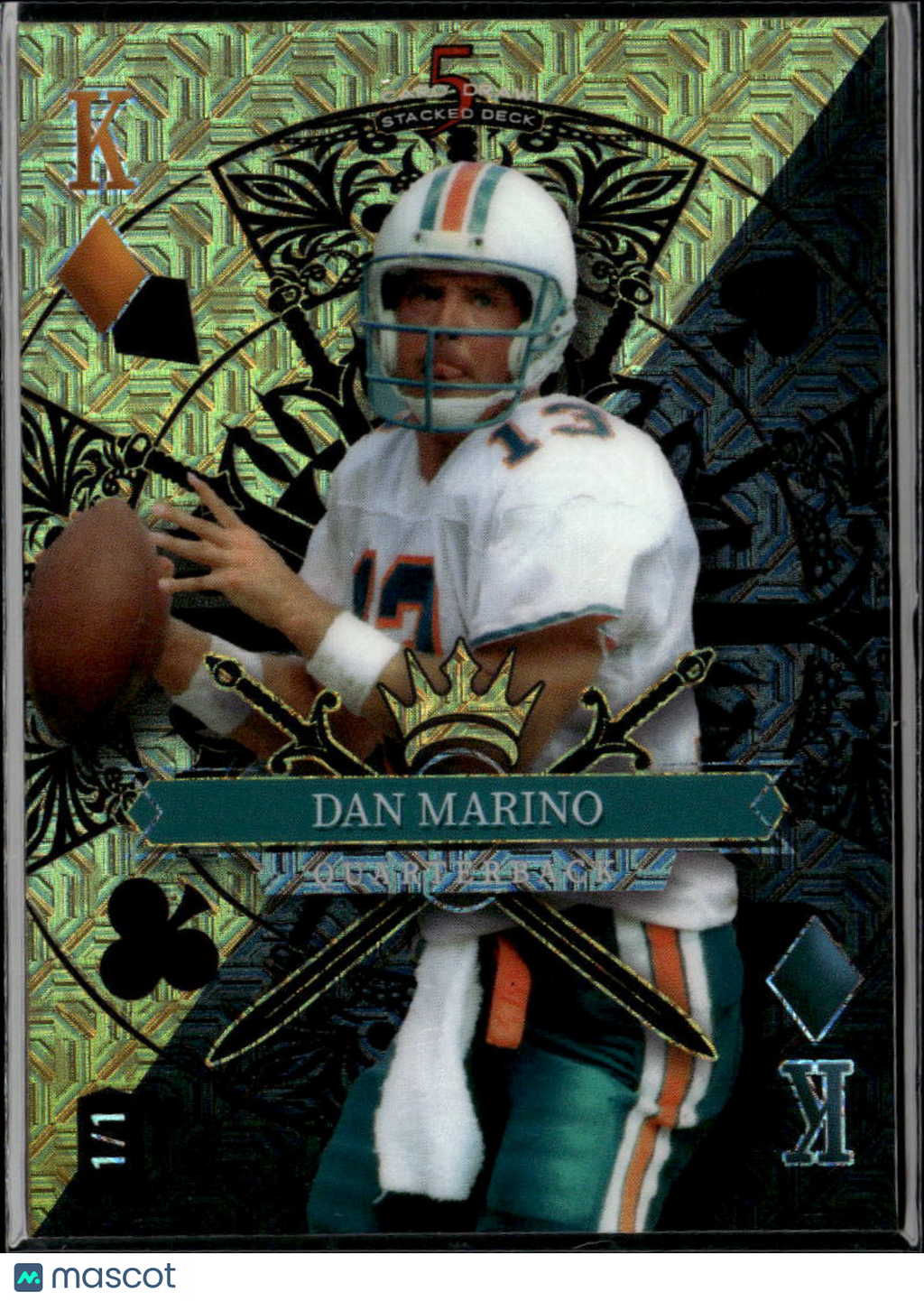Dan Marino 2024 Wild Card 5 Card Draw Stacked Deck 1/1 Miami Dolphins