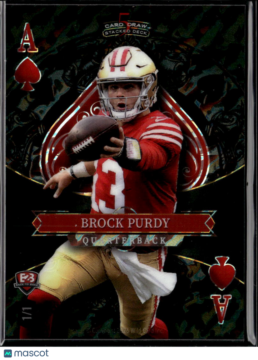 Brock Purdy Christian McCaffrey 2023 Wild Card 1/1 San Francisco 49ers