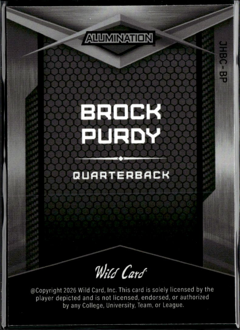 Brock Purdy 2026 Wild Card Alumination 1/1 San Francisco 49ers