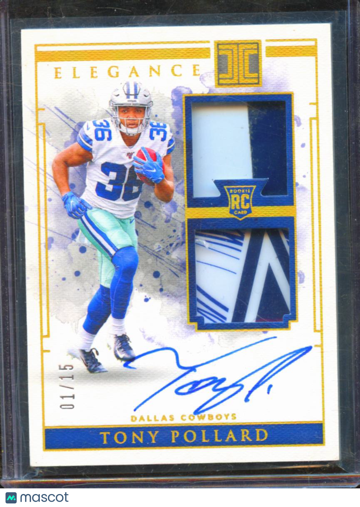 Tony Pollard 2019 Impeccable Auto Autograph Helmet Glove RC 1/15 Dallas Cowboys