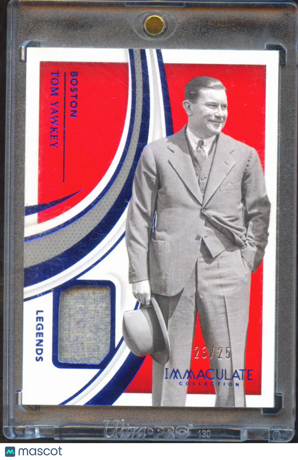 Tom Yawkey 2021 Immaculate Owner Worn Patch Relic 23/25 Boston Red Sox