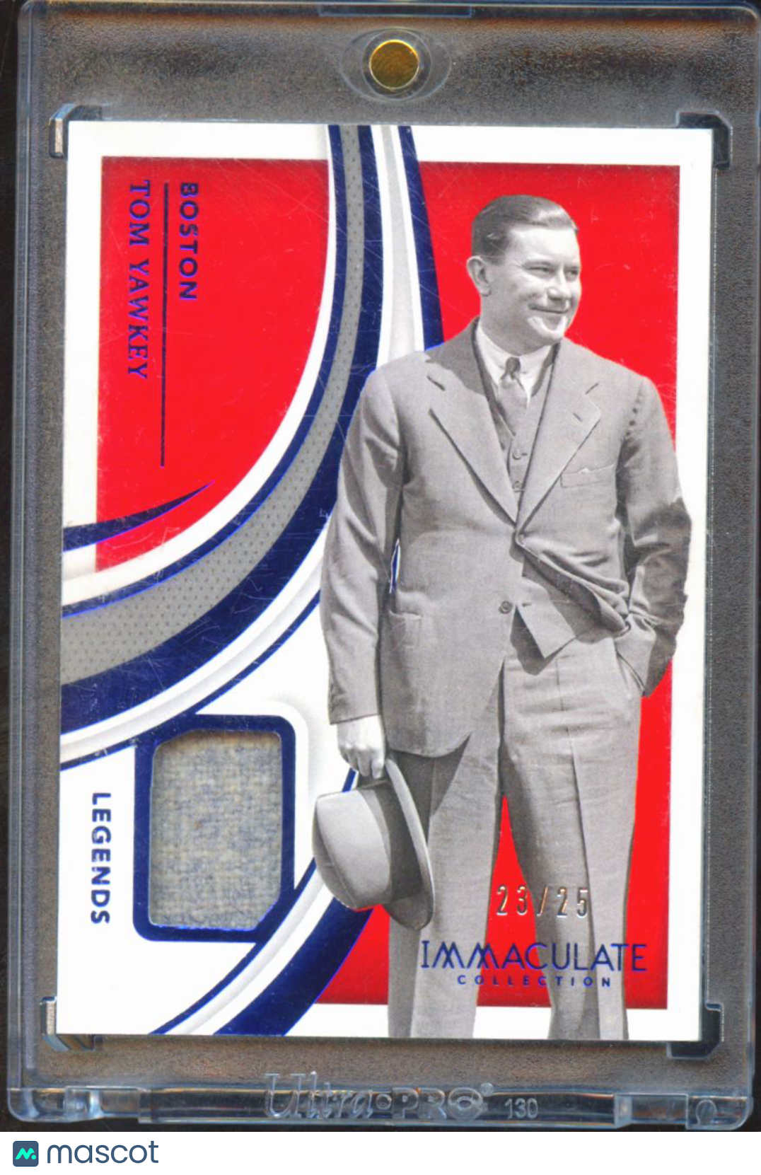 Tom Yawkey 2021 Immaculate Owner Worn Patch Relic 23/25 Boston Red Sox