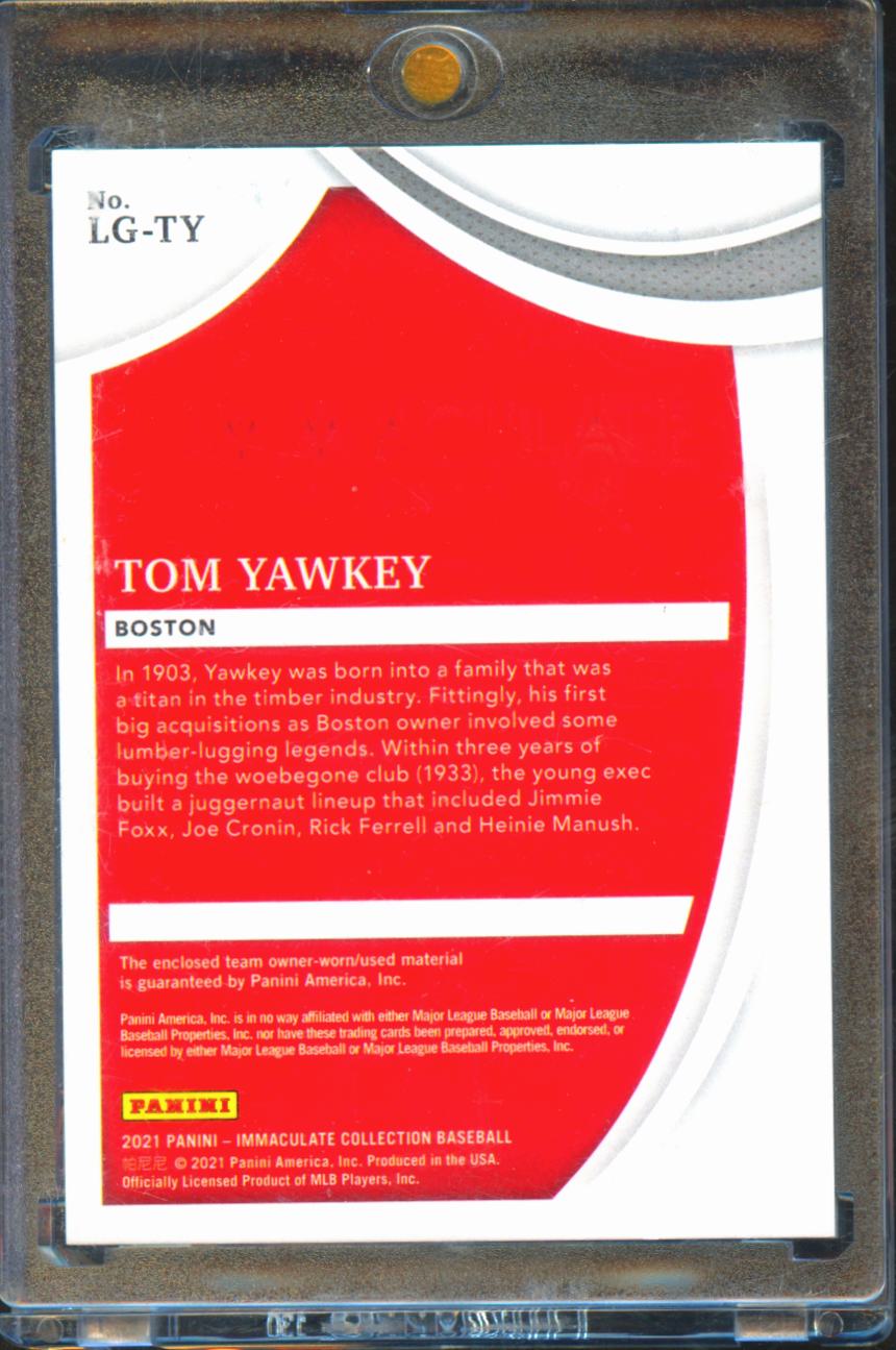 Tom Yawkey 2021 Immaculate Owner Worn Patch Relic 23/25 Boston Red Sox