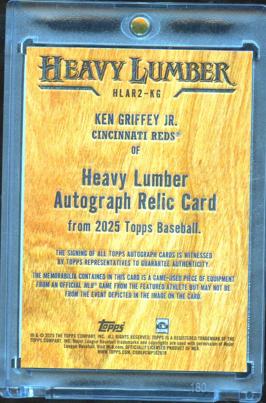 Ken Griffey Jr. 2025 Topps Heavy Lumber Auto Autograph Bat Cincinnati Reds