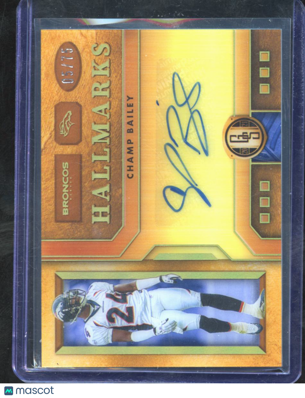 Champ Bailey 2021 Gold Standard Hallmarks Auto Autograph 5/75 Denver Broncos