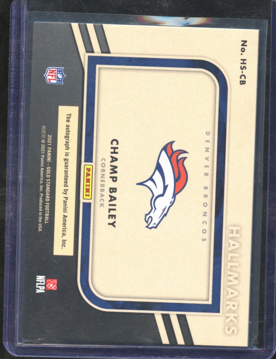 Champ Bailey 2021 Gold Standard Hallmarks Auto Autograph 5/75 Denver Broncos