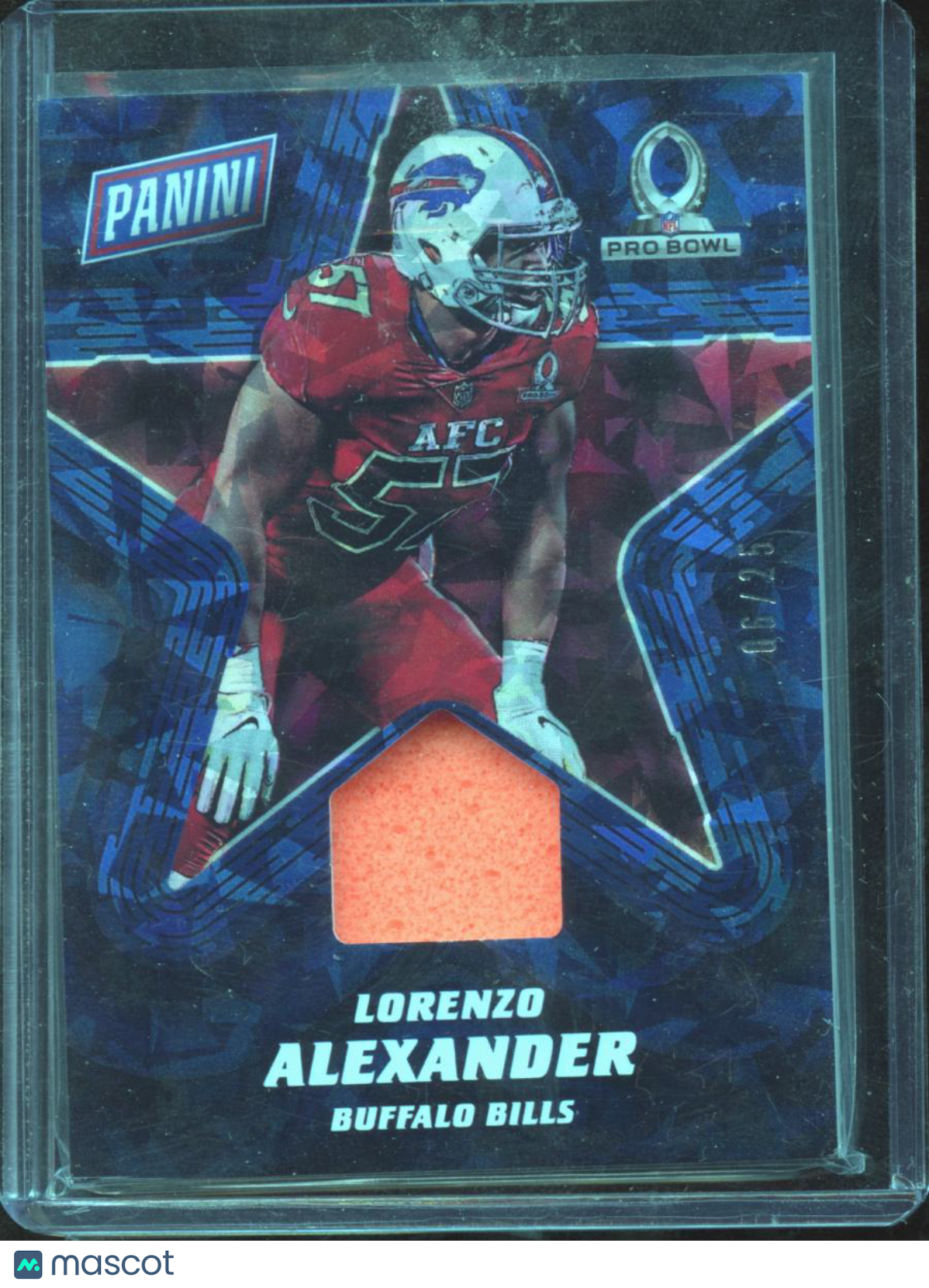 Lorenzo Alexander 2017 Panini Day Game Used Pro Bowl Pylon 6/25 Buffalo Bills