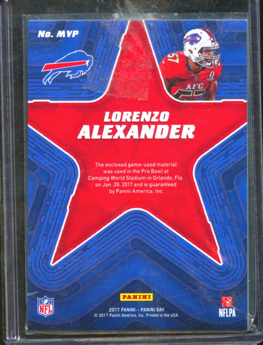 Lorenzo Alexander 2017 Panini Day Game Used Pro Bowl Pylon 6/25 Buffalo Bills