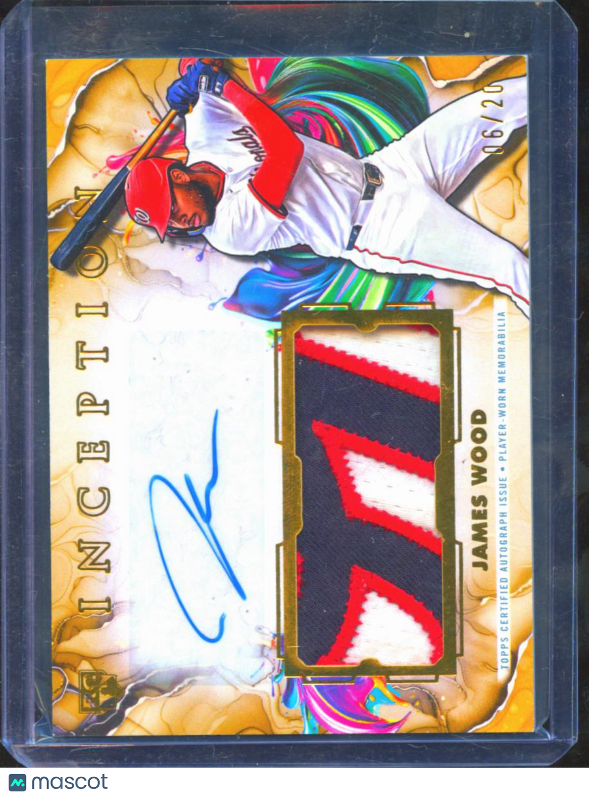 James Wood 2025 Topps Inception Auto Autograph Patch RC /20 Washington Nationals