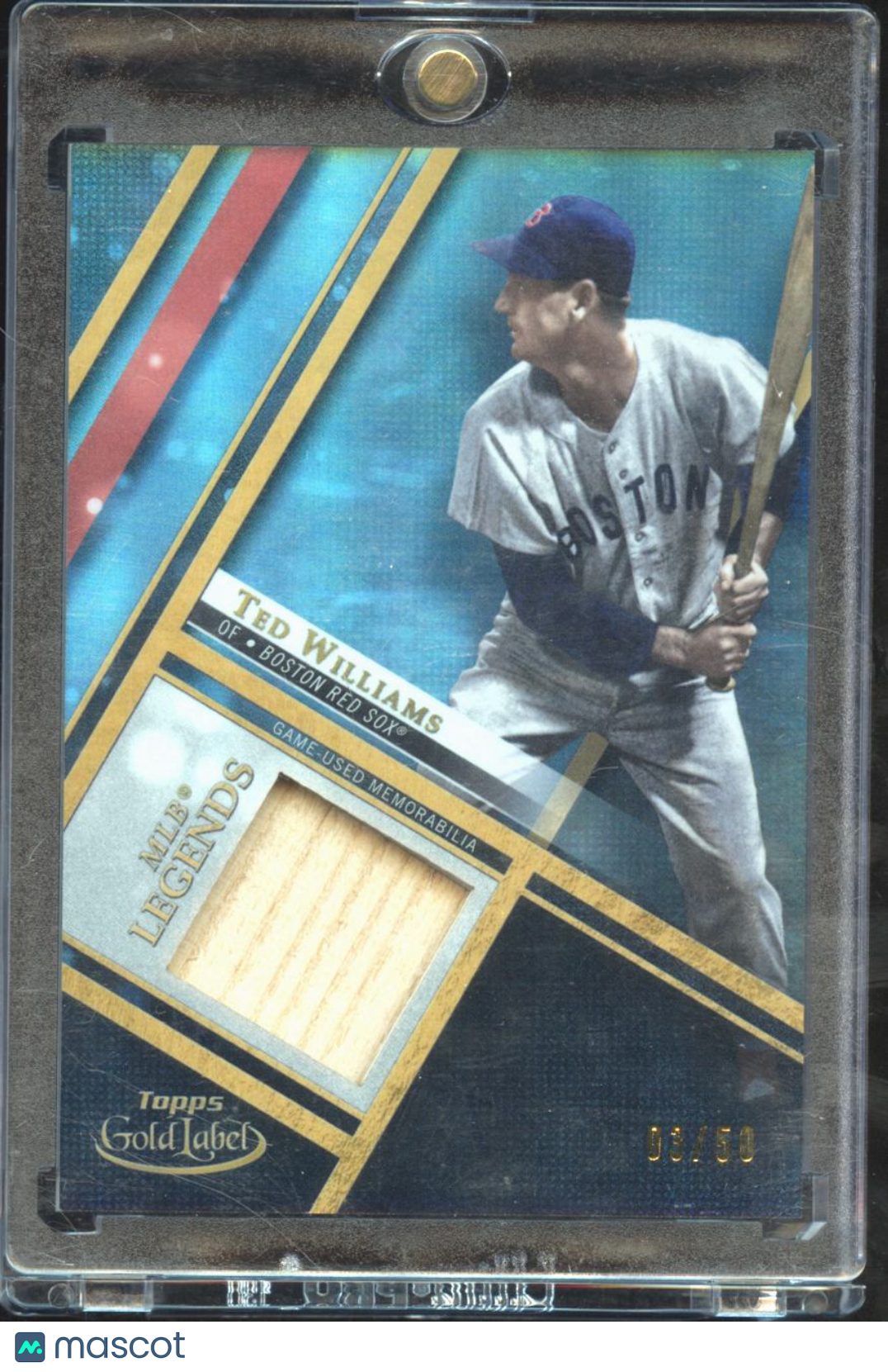 Ted Williams 2021 Topps Gold Label Game Used Bat Relic 3/50 Boston Red Sox
