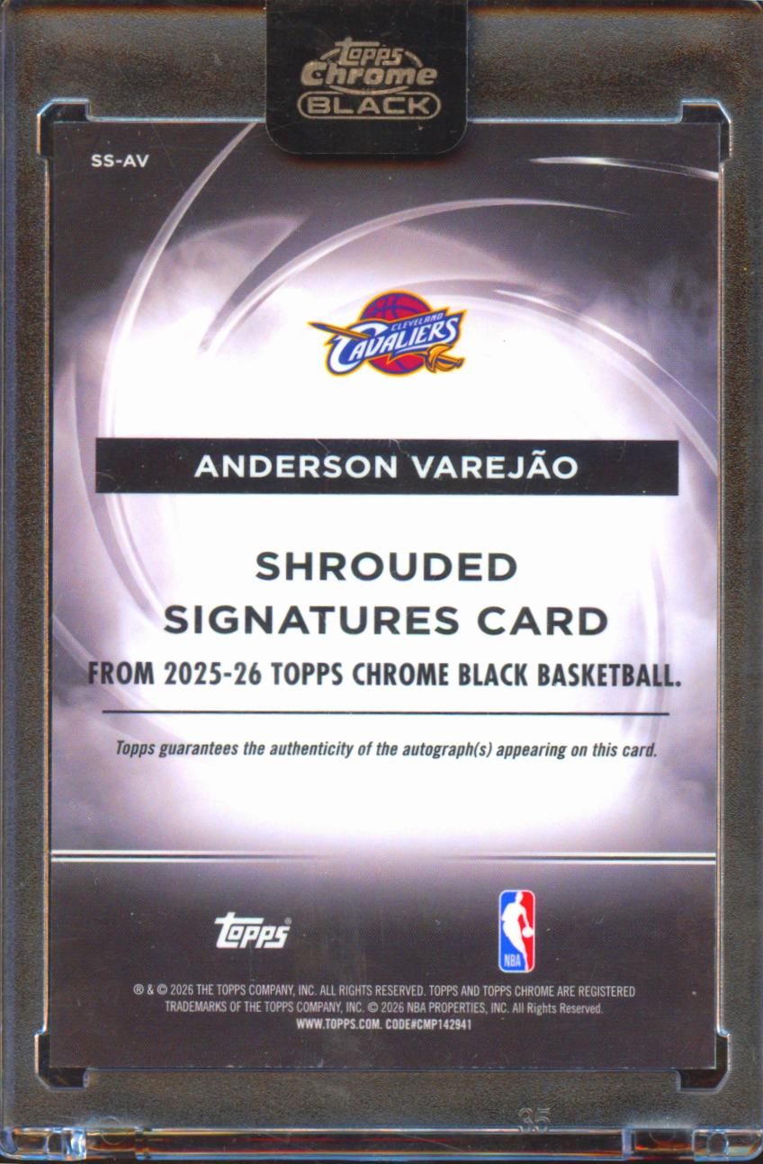 Anderson Varejao 2026 Topps Chrome Black Auto Autograph 34/50 Cavaliers