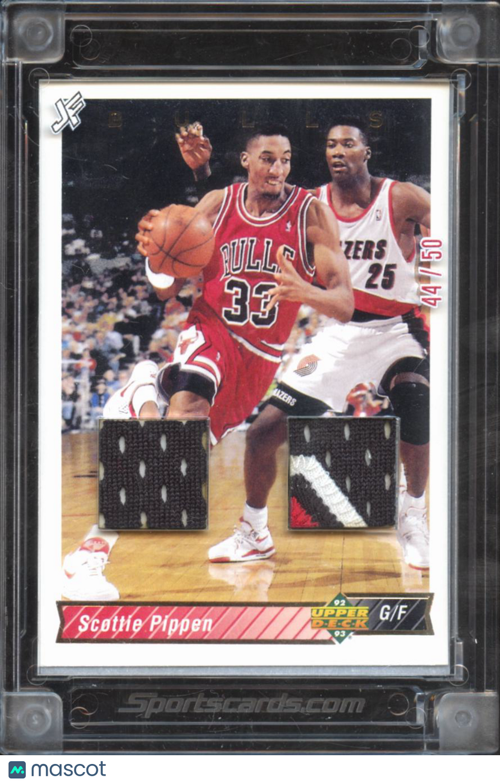 Scottie Pippen 1997 Jersey Fusion Game Worn Patch 44/50 Chicago Bulls