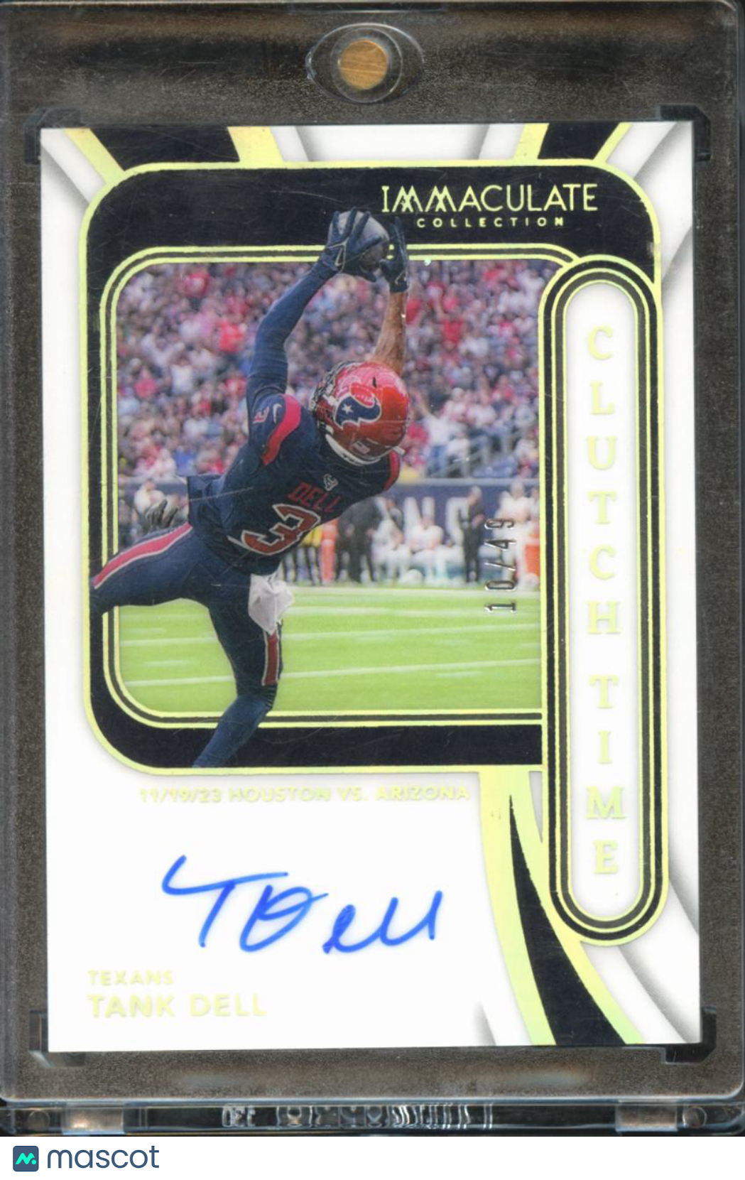 Tank Dell 2024 Immaculate Clutch Time Auto Autograph 10/49 Houston Texans