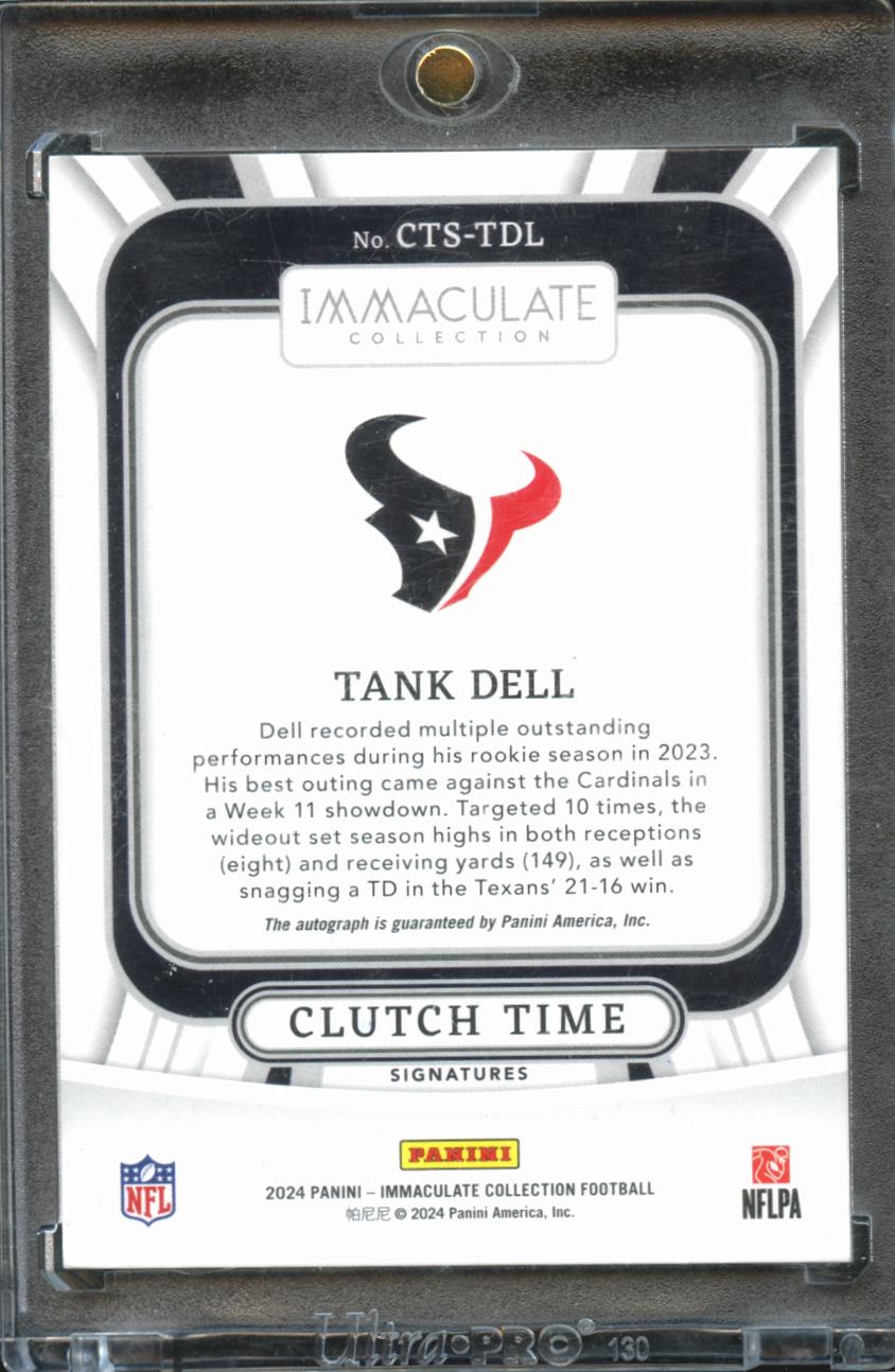 Tank Dell 2024 Immaculate Clutch Time Auto Autograph 10/49 Houston Texans