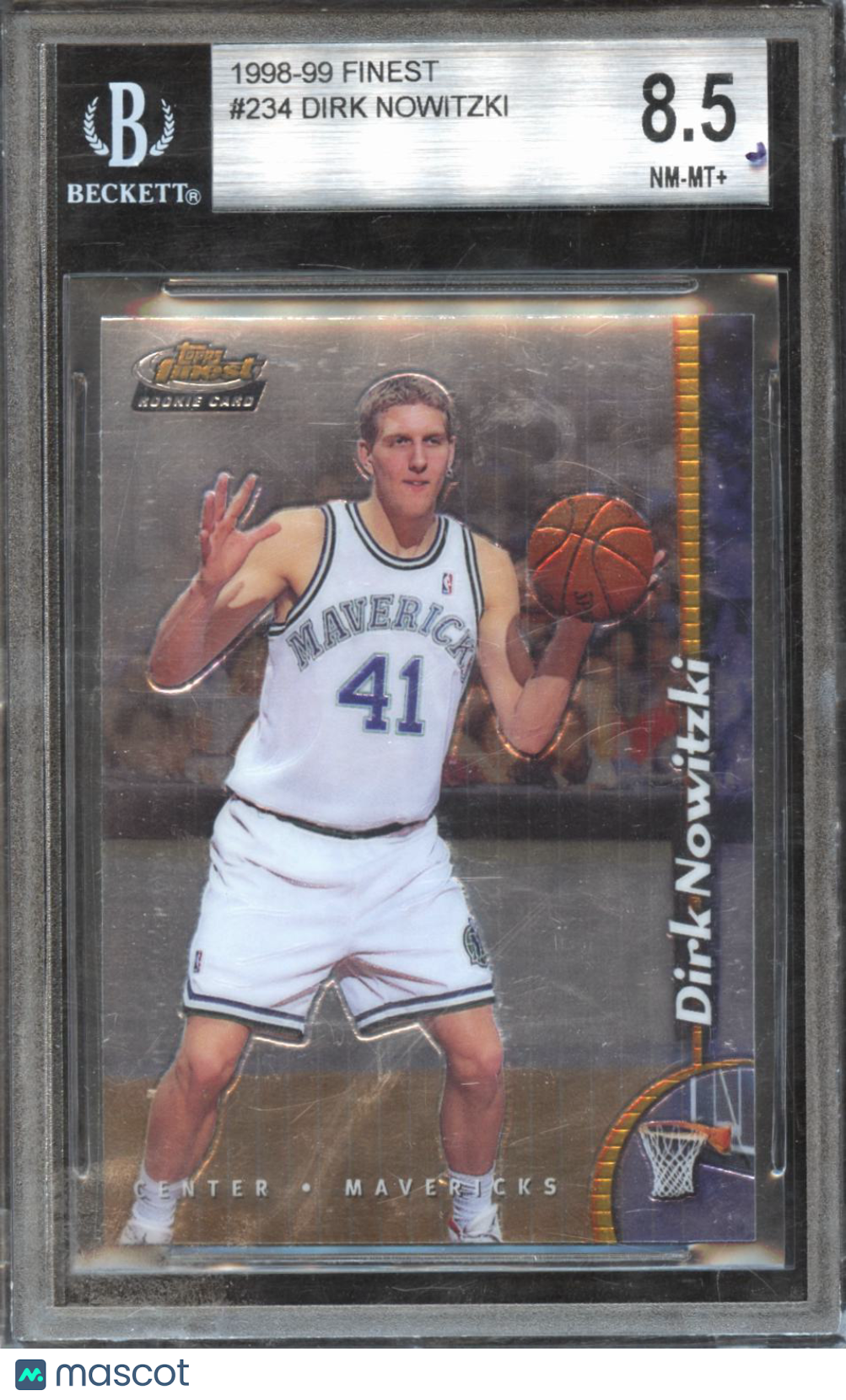 Dirk Nowitzki 1998-99 Topps Finest Rookie RC BGS 8.5 Dallas Mavericks