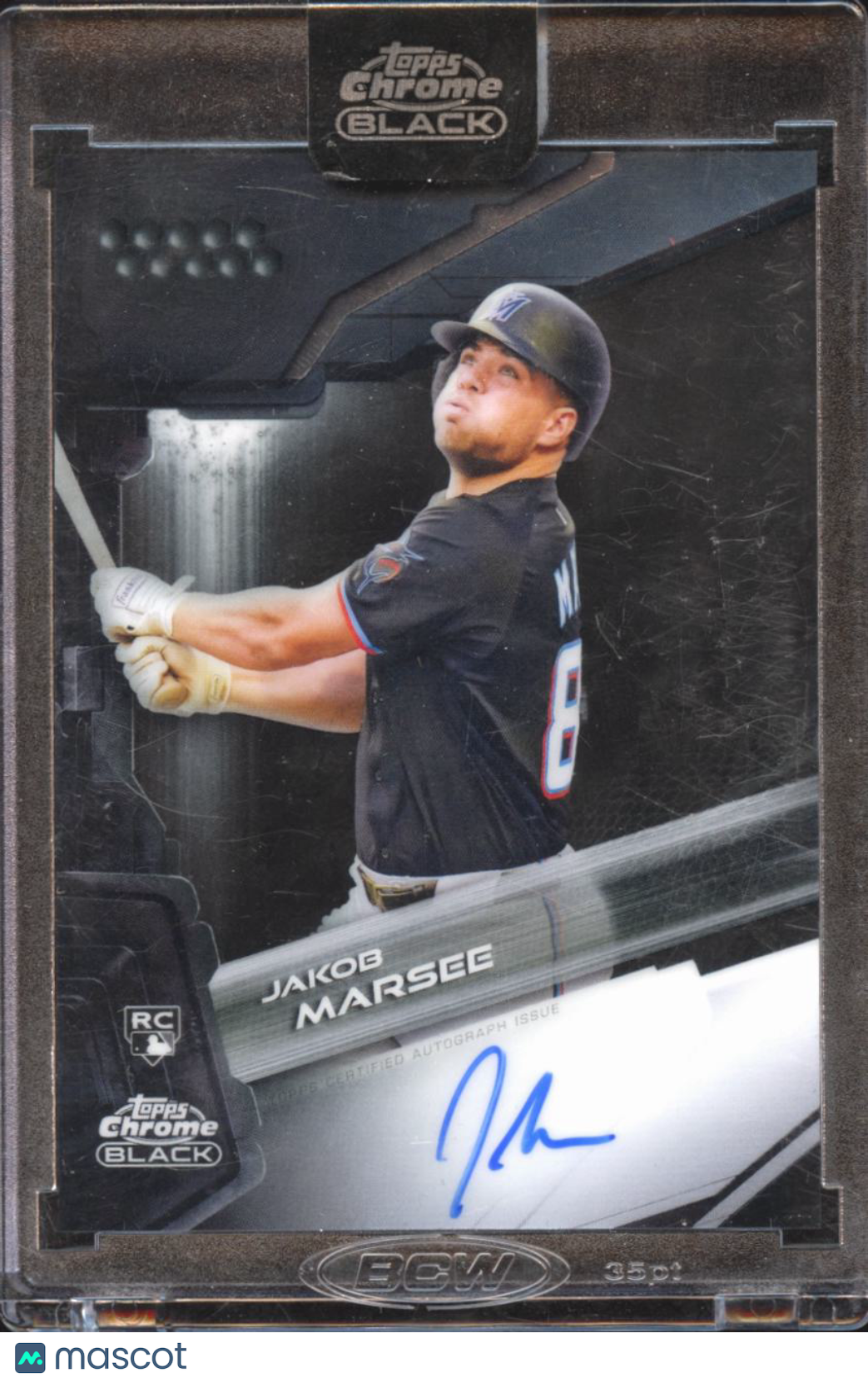 Jakob Marsee 2026 Topps Chrome Black Auto Autograph RC Miami Marlins