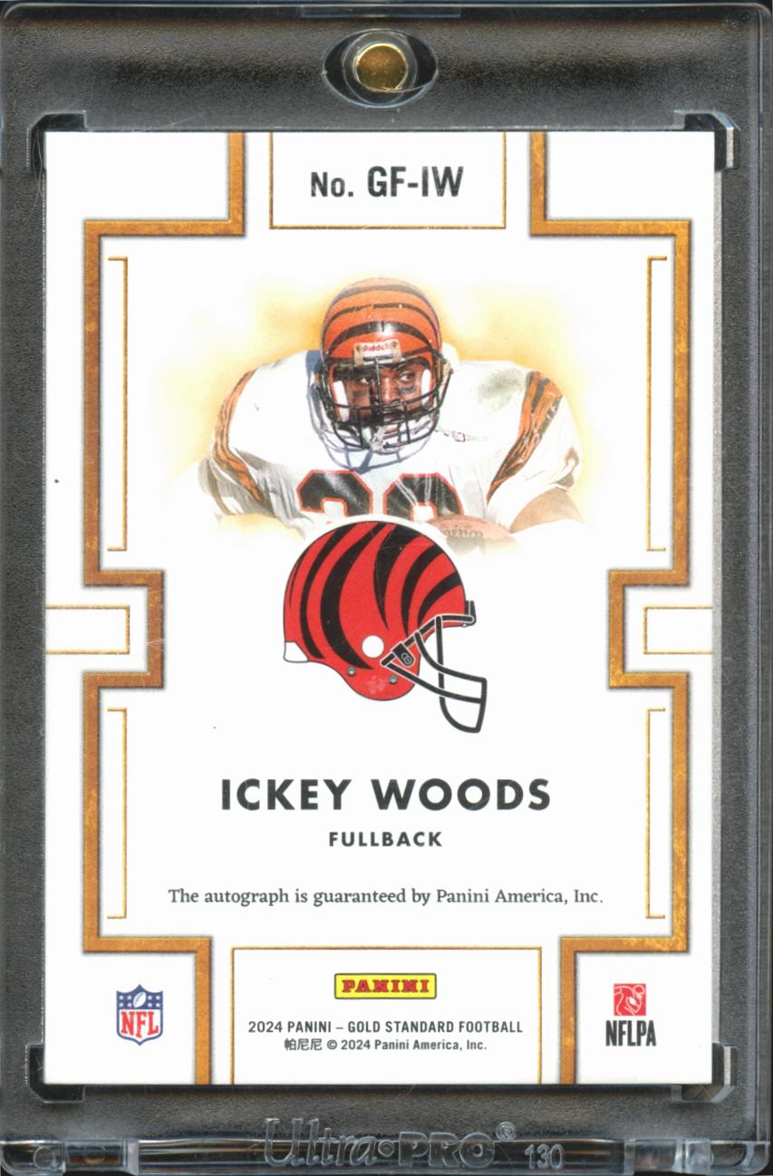 Ickey Woods 2024 Gold Standard Fingers Auto Autograph 13/49 Cincinnati Bengals