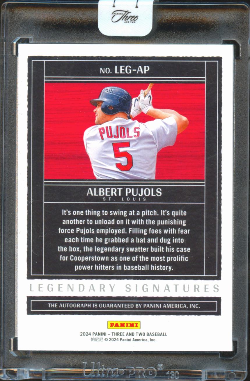 Albert Pujols 2024 Three and Two Auto Autograph GOLD 8/10 St. Louis Cardinals