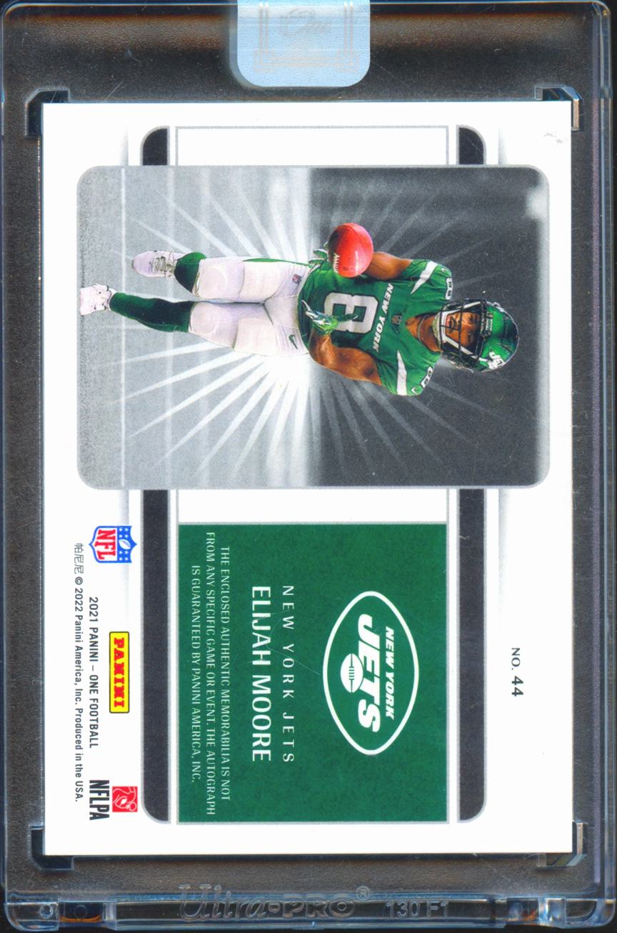 Elijah Moore 2021 Panini One Auto Autograph Patch RC 12/75 New York Jets