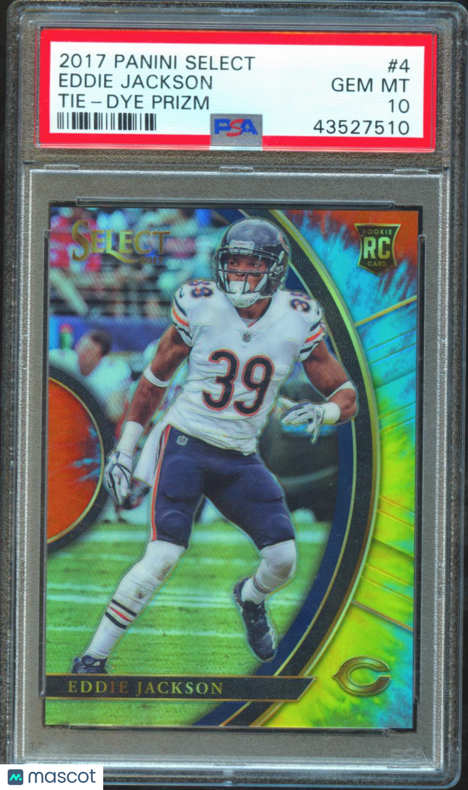 Eddie Jackson 2017 Select Tie Dye Prizm Rookie RC Chicago Bears 15/25 PSA 10