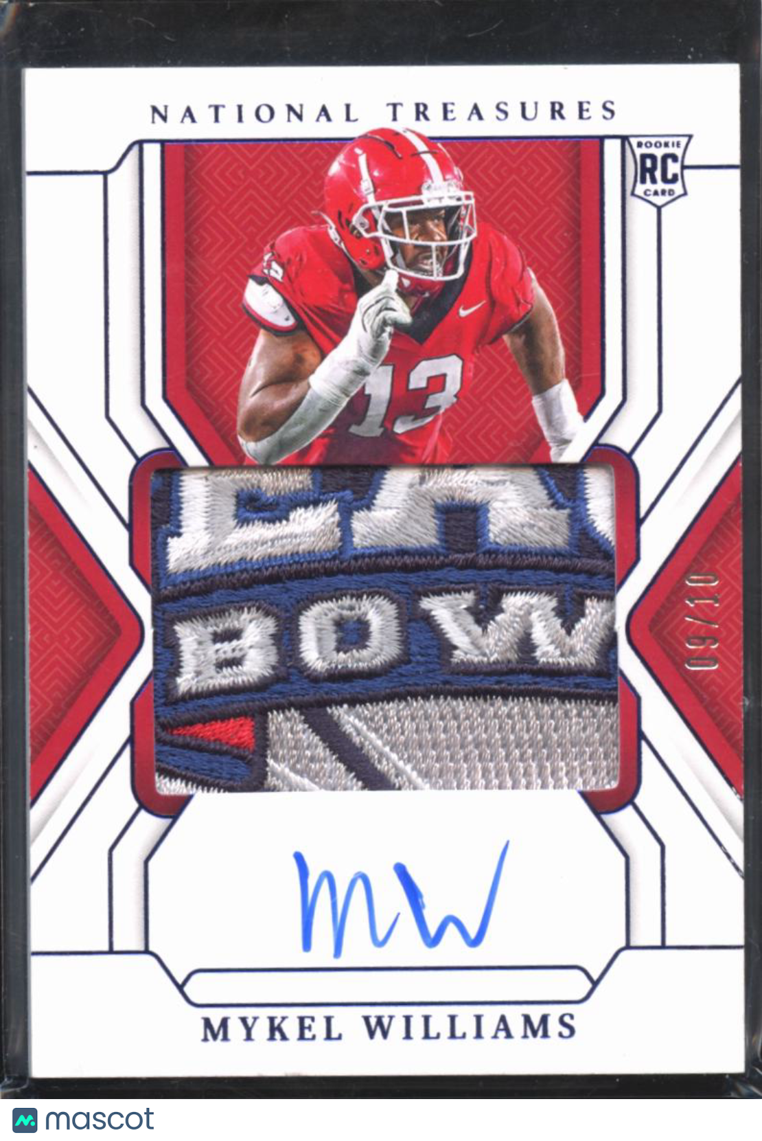 Mykel Williams 2025 National Treasures Auto Autograph LOGO Patch RC 9/10 Georgia