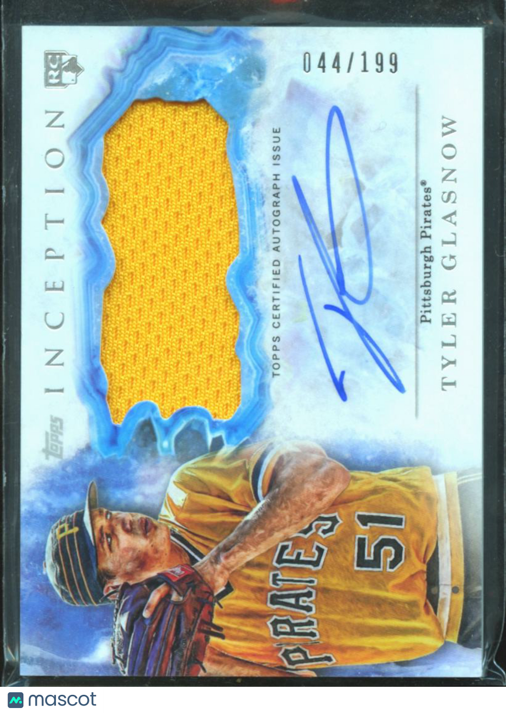 Tyler Glasnow 2017 Topps Inception Auto Autograph Patch RC 44/199 Pirates