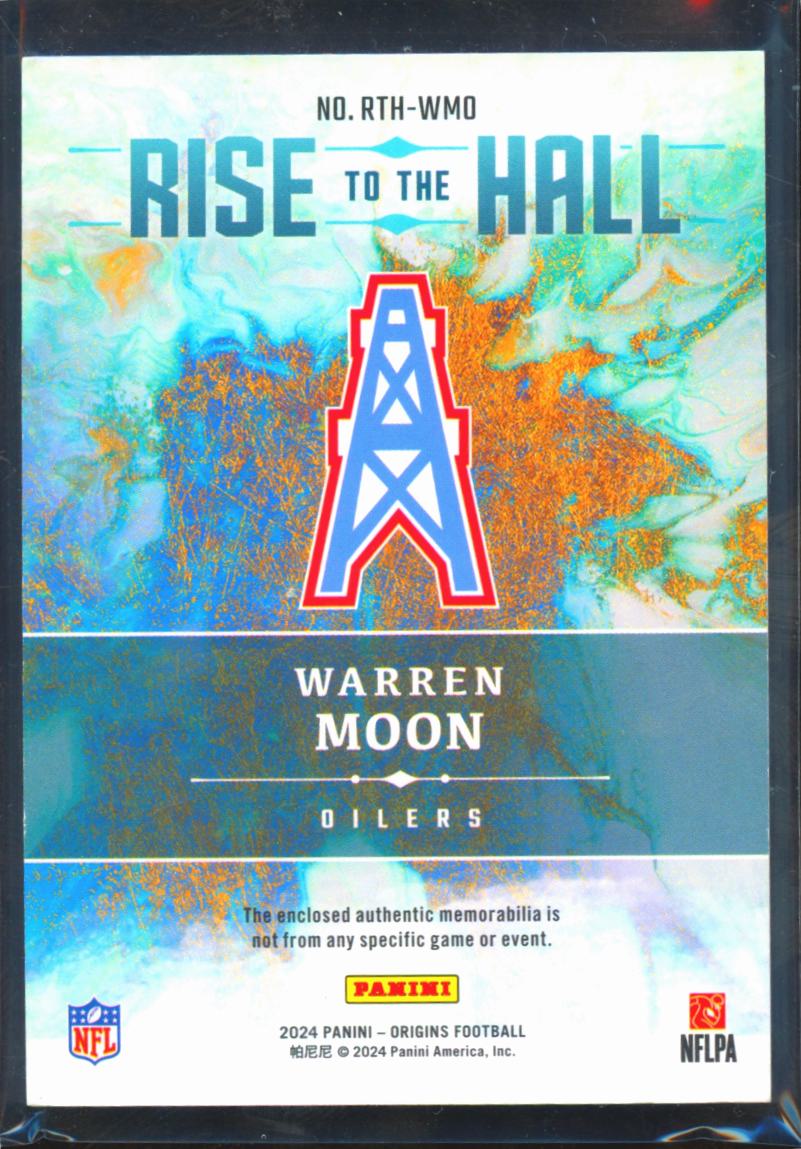 Warren Moon 2024 Origins Jersey Patch Green SSP 5/5 Houston Oilers