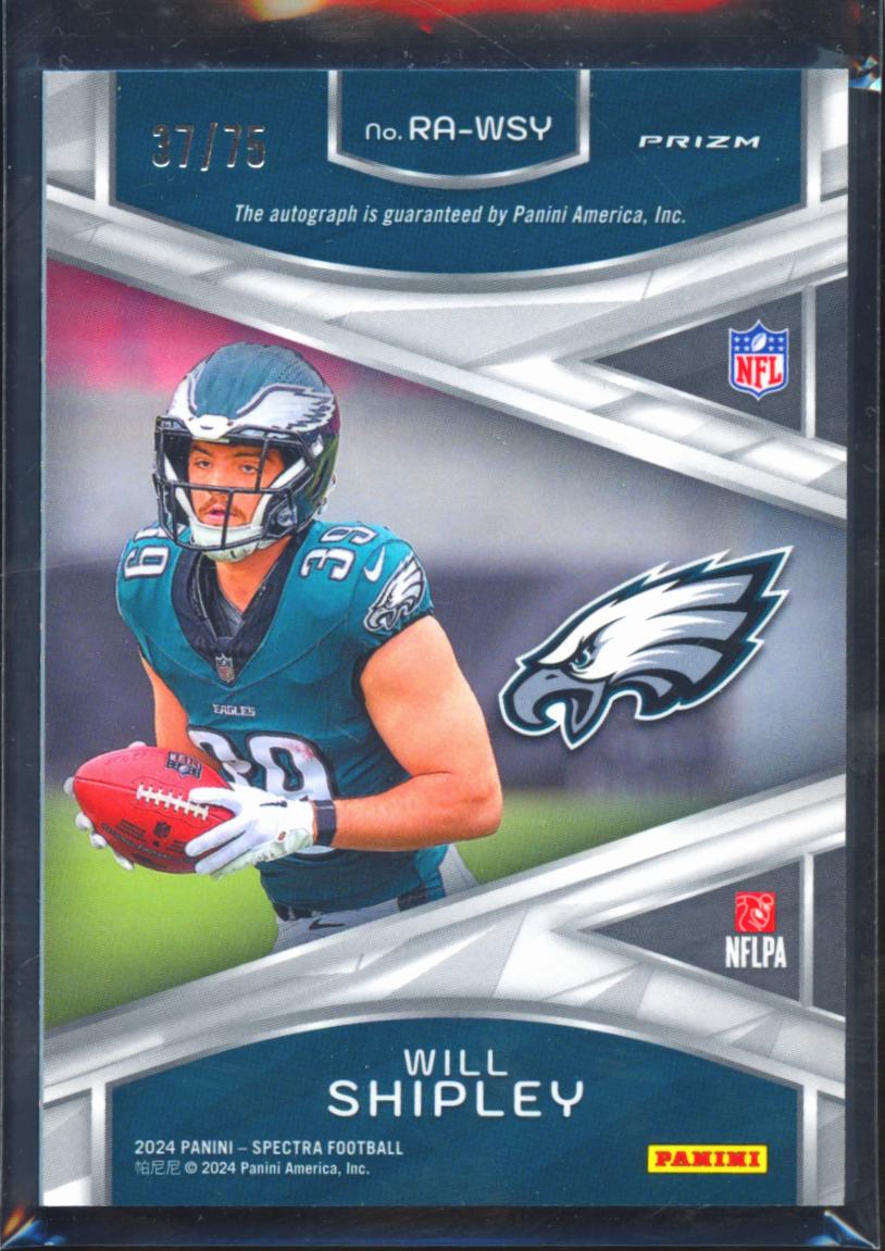 Will Shipley 2024 Spectra Auto Autograph RC 37/75 Philadelphia Eagles