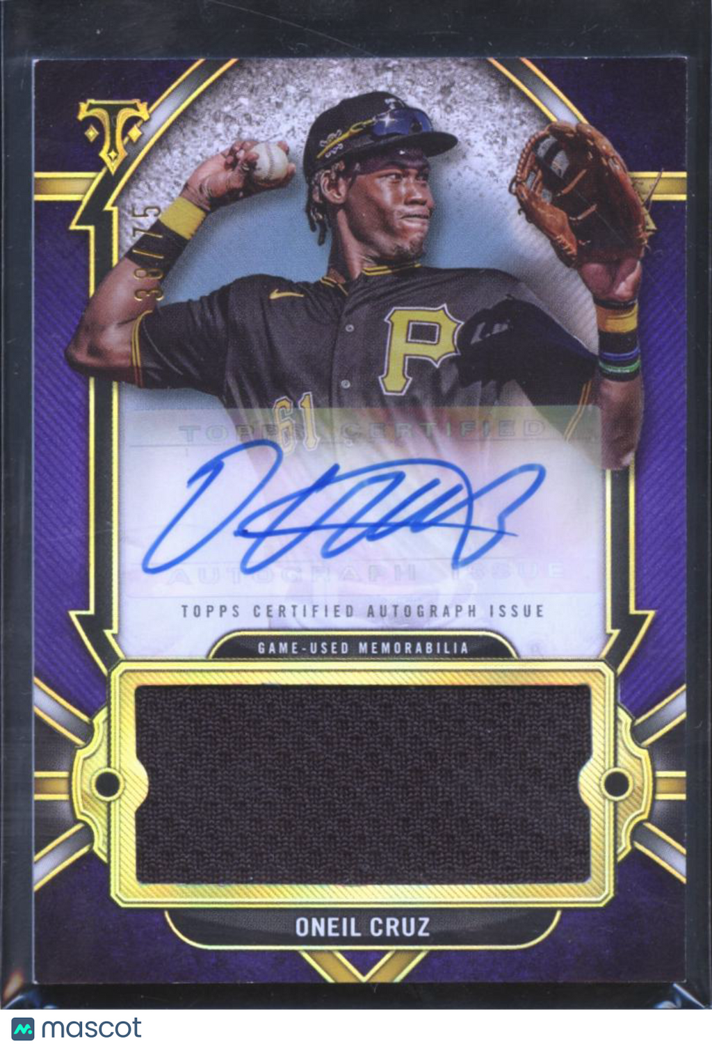 Oneil Cruz 2024 Topps Triple Threads Auto Autograph Jersey RC 38/75 Pirates