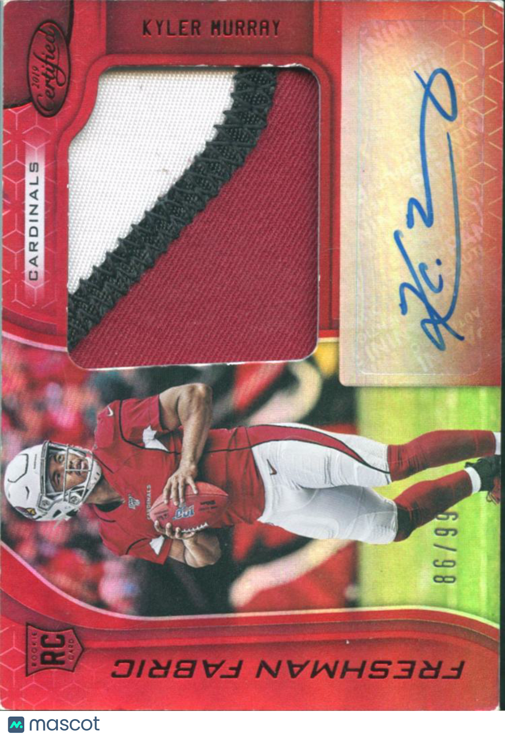 Kyler Murray 2019 Certified Auto Autograph Patch RC 86/99 Arizona Cardinals