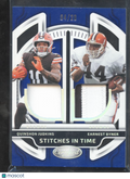 Earnest Byner Quinshon Judkins 2025 Certified Jersey Patch 4/20 Cleveland Browns