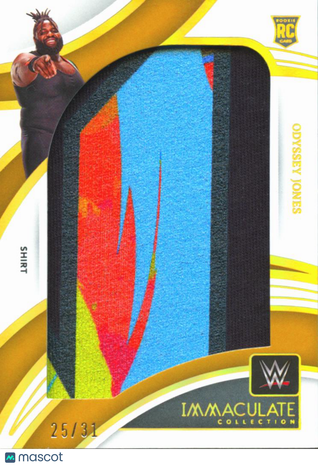 Odyssey Jones 2022 Immaculate WWE Rookie RC Shirt Patch 25/31