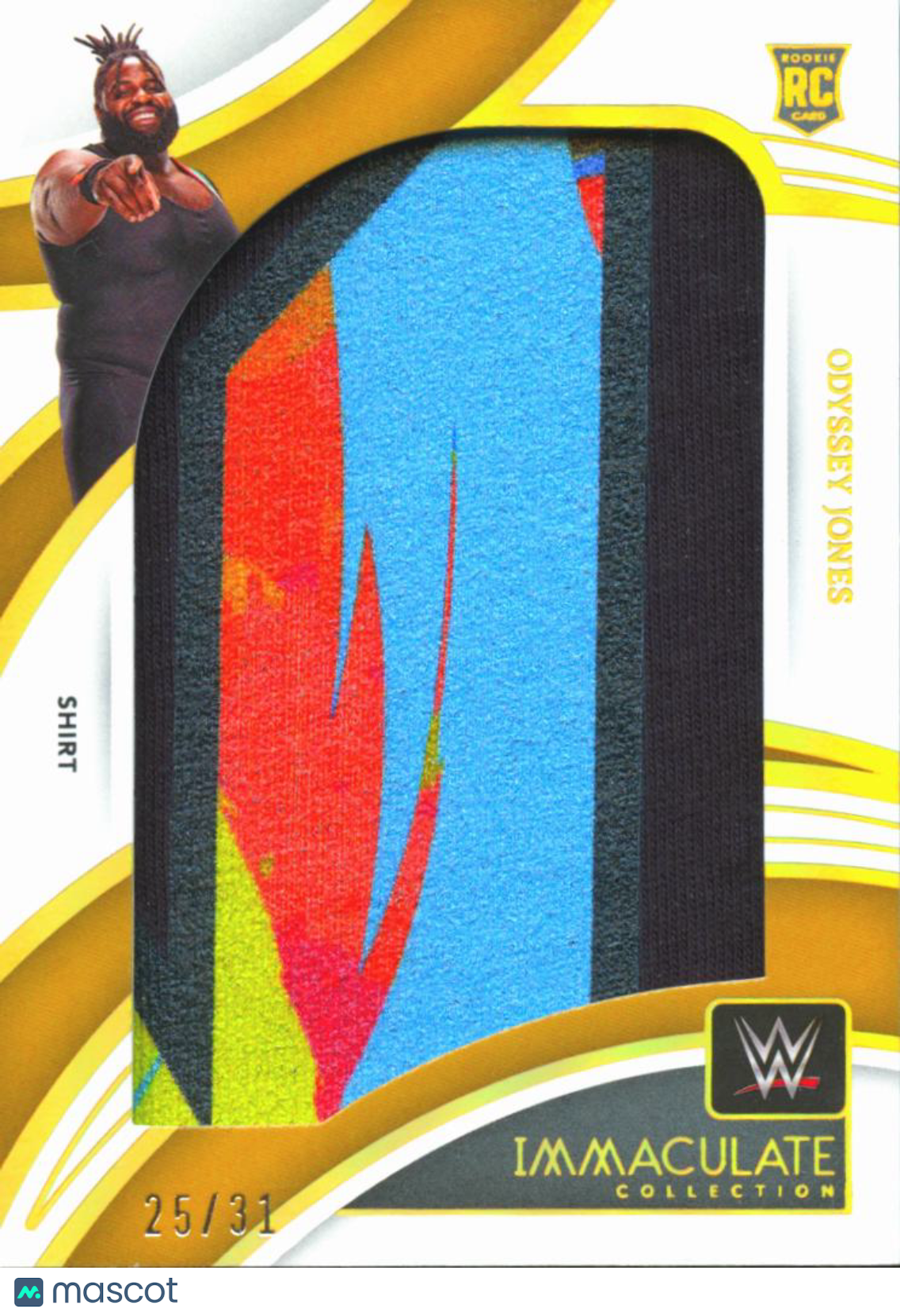 Odyssey Jones 2022 Immaculate WWE Rookie RC Shirt Patch 25/31