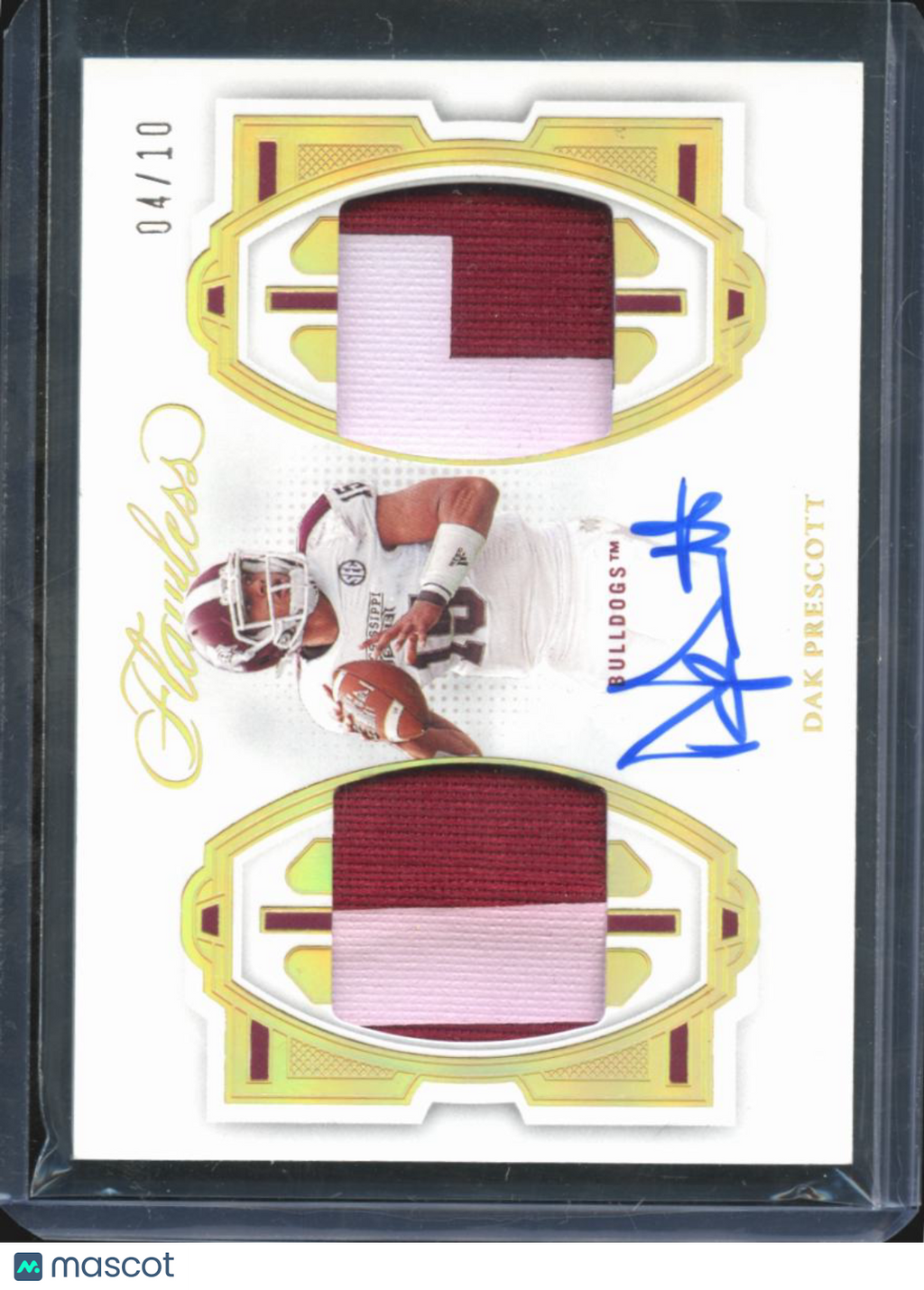 Dak Prescott 2023 Flawless Auto Autograph Jersey Patch 4/10 Mississippi State
