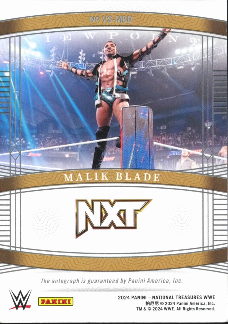 Malik Blade 2024 National Treasures WWE Auto Autograph 31/84 NXT