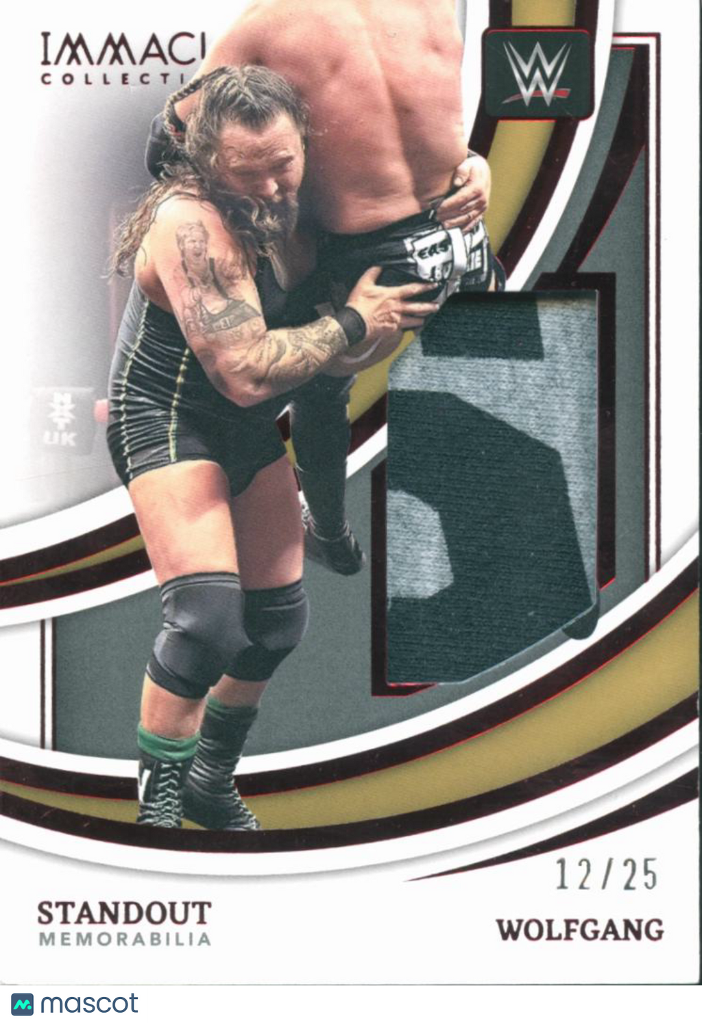 Wolfgang 2022 Immaculate WWE Relic Patch Ruby Wrestling 12/25