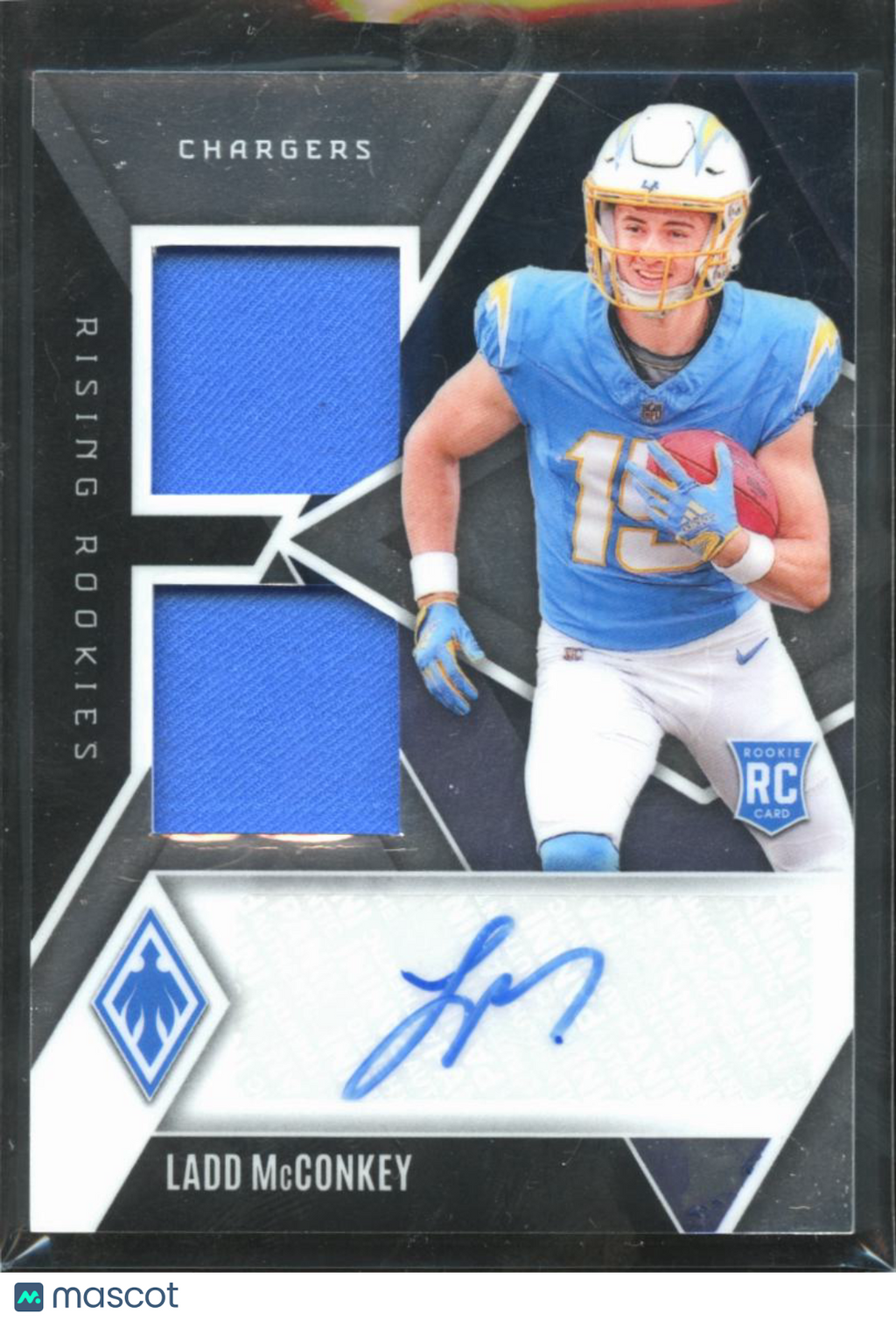 Ladd McConkey 2024 Phoenix Auto Autograph Jersey Patch RC 12/149 LA Chargers