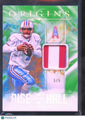 Warren Moon 2024 Origins Jersey Patch Green SSP 5/5 Houston Oilers