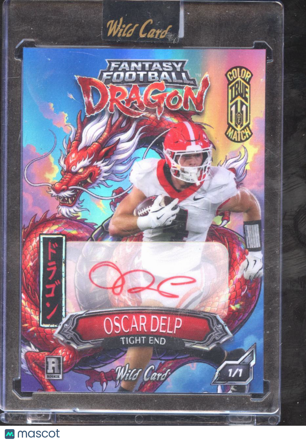 Oscar Delp 2026 Wild Card Dragon Red Ink Auto Autograph RC Georgia 1/1
