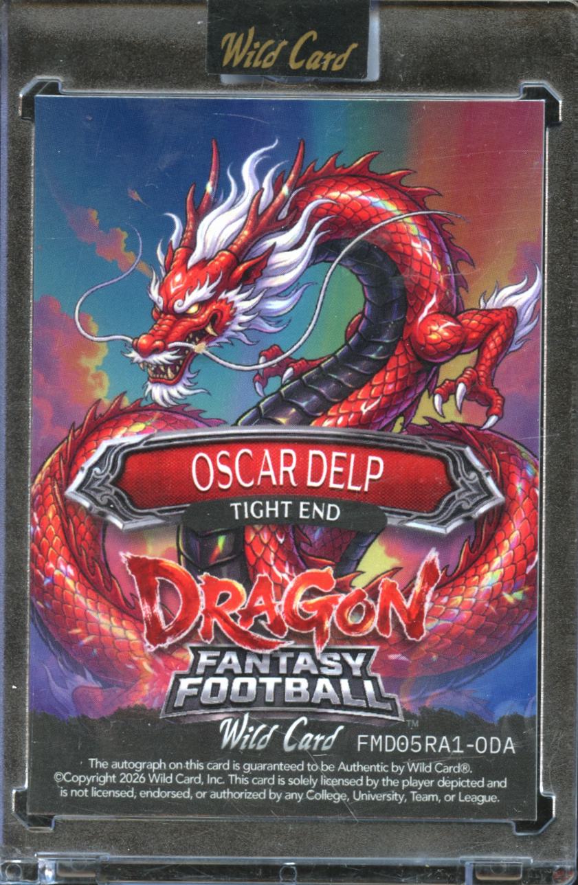 Oscar Delp 2026 Wild Card Dragon Red Ink Auto Autograph RC Georgia 1/1