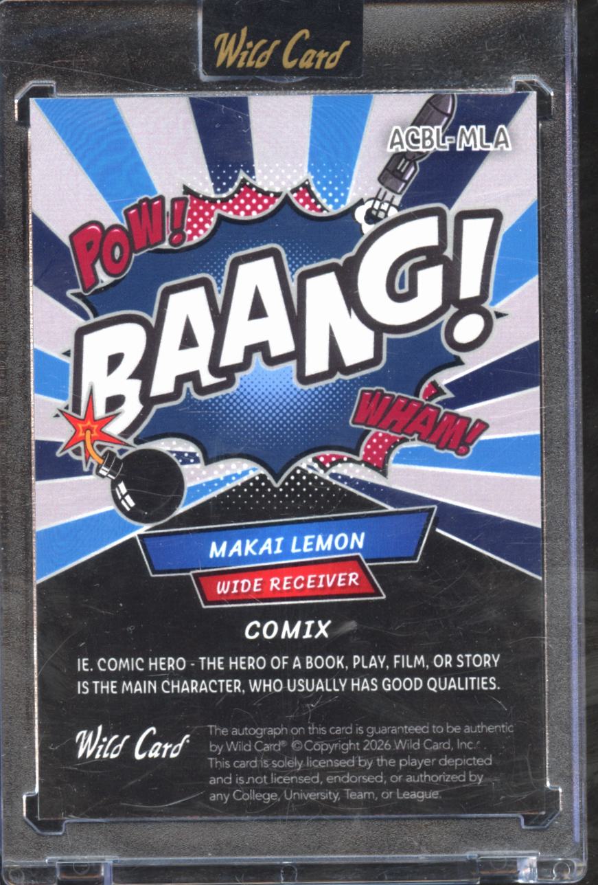 Makai Lemon 2024 Wild Card Comix Auto Autograph RC 1/1 USC Trojans
