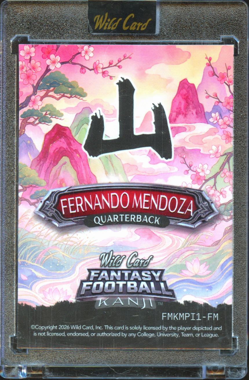 Fernando Mendoza 2026 Wild Card RC Kanji 1/1 Indiana Hoosiers Raiders