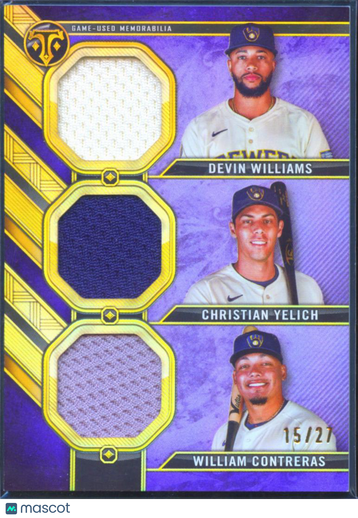 Christian Yelich William Contreras 2024 Triple Threads Patch 15/21 Brewers