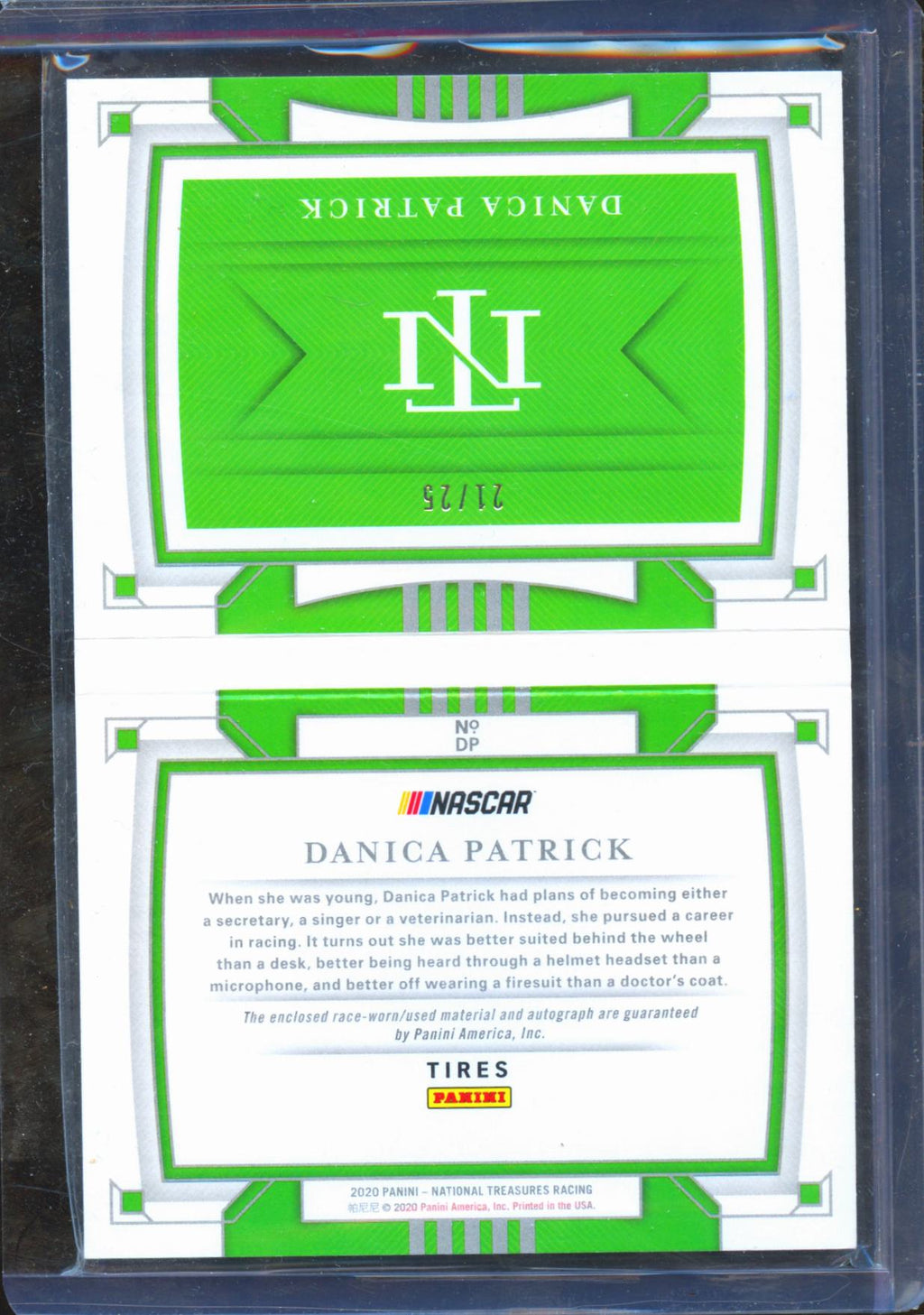 Danica Patrick 2020 National Treasures Racing Auto Autograph Booklet 21/25