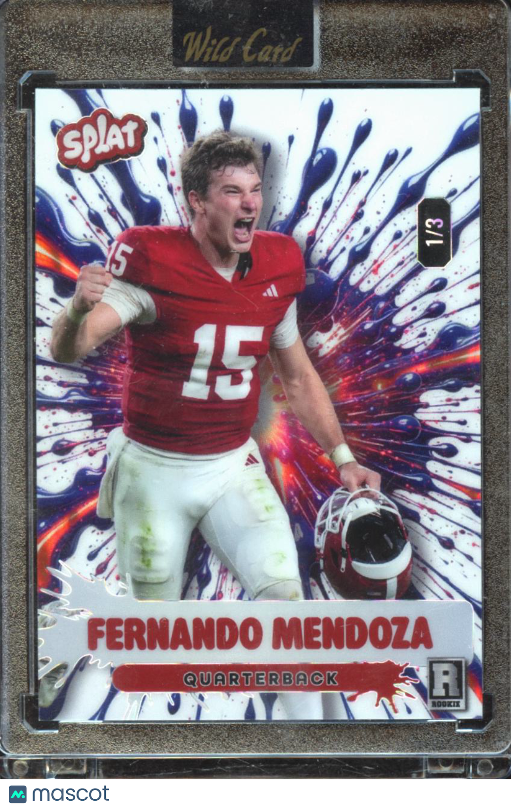 Fernando Mendoza 2026 Wild Card RC Splat 1/3 Indiana Hoosiers Raiders