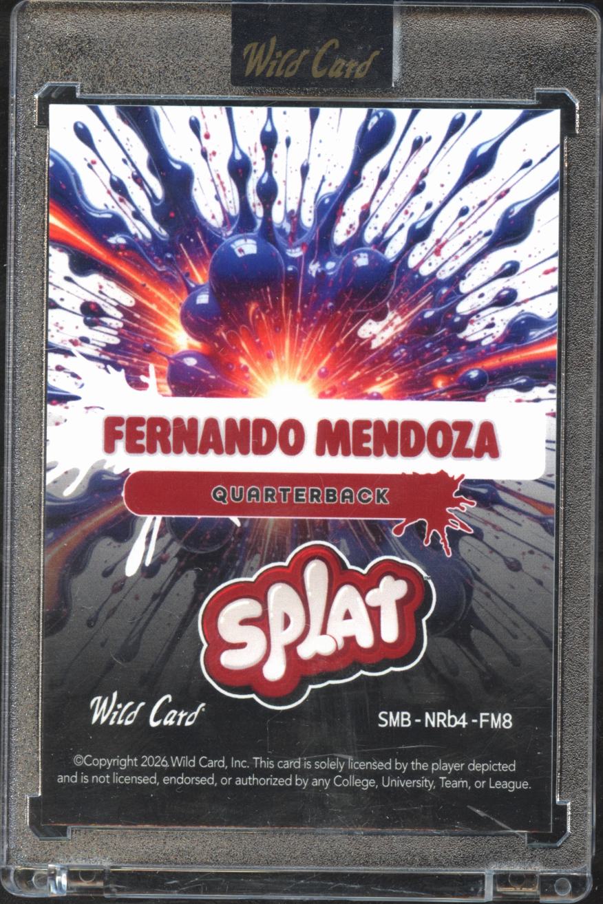 Fernando Mendoza 2026 Wild Card RC Splat 1/3 Indiana Hoosiers Raiders