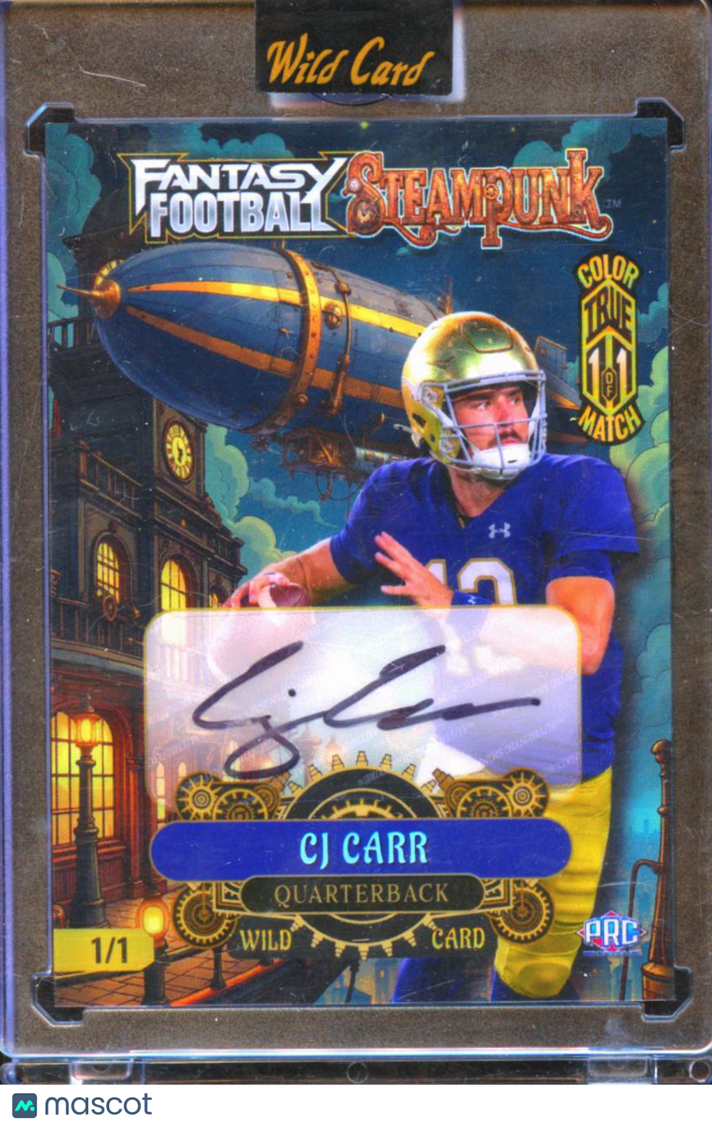 CJ Carr 2026 Wild Card Steampunk Auto Autograph RC Notre Dame Irish 1/1